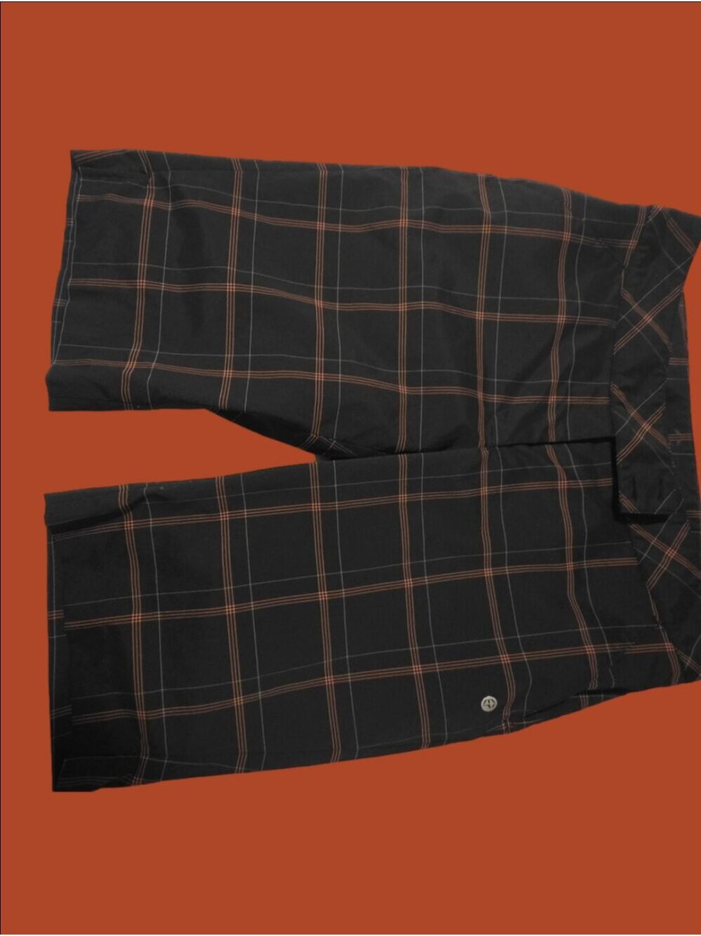 4/$67 Deal! Vuori Men's Black Shorts with Windowpane Plaid